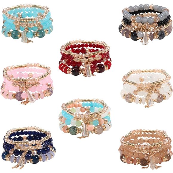 Twinfree Bohemian Bracelets for Women Stretch Multilayer Colorful Beads … - Picture 1 of 9